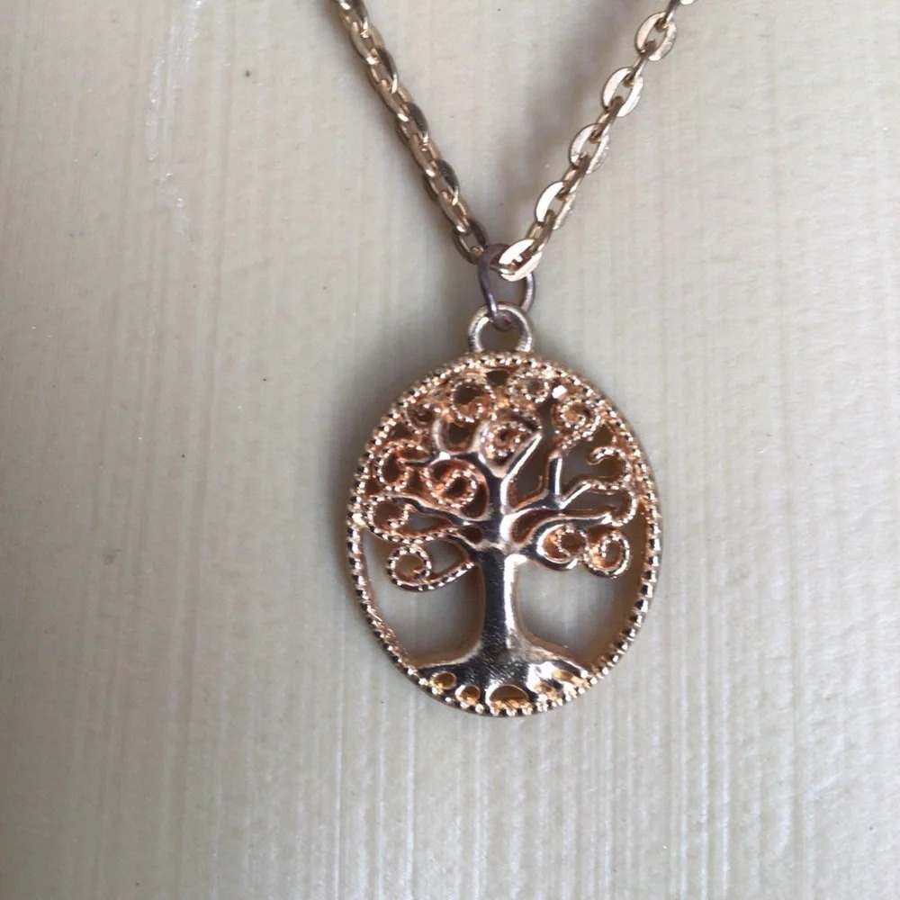 Tree of Life Rose Gold Necklace - 17”